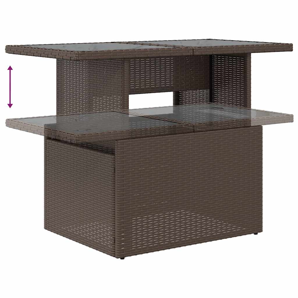 vidaXL 9-delige tuinbankset met kussens van zwart polyrotan