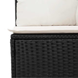 vidaXL 10-Piece Lounge Set with Cushions Poly Rattan Black