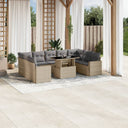vidaXL 10-Piece Lounge Set with Cushions Poly Rattan Black