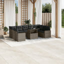 vidaXL 10-Piece Lounge Set with Cushions Poly Rattan Black