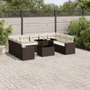vidaXL 10-Piece Lounge Set with Cushions Poly Rattan Black
