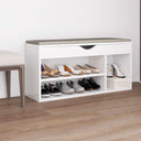 vidaXL Schoenenbank met kussen 104x30x49 cm bewerkt hout wit