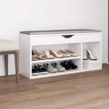 vidaXL Schoenenbank met kussen 104x30x49 cm bewerkt hout wit