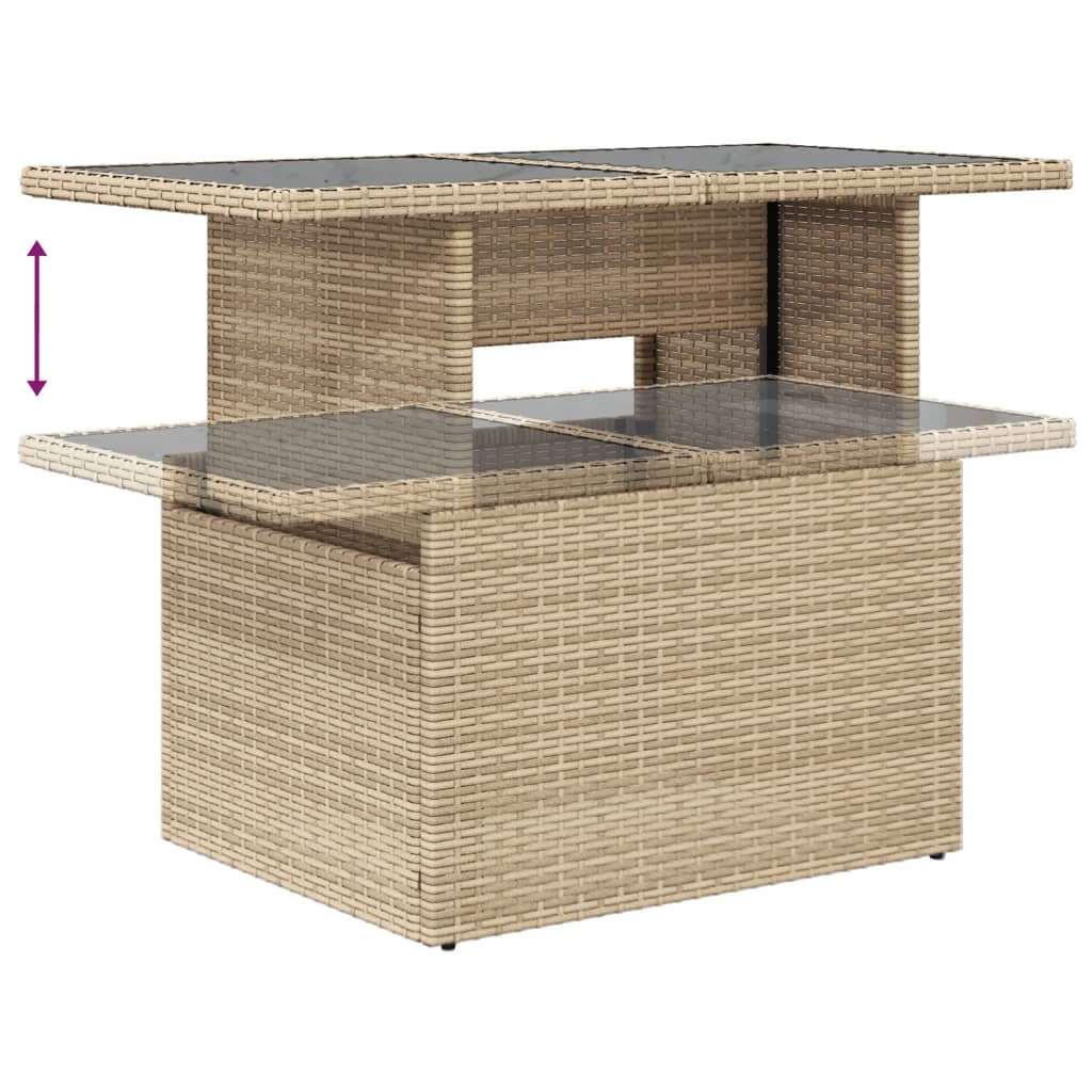 vidaXL 11-delige Loungeset met kussens poly rattan zwart