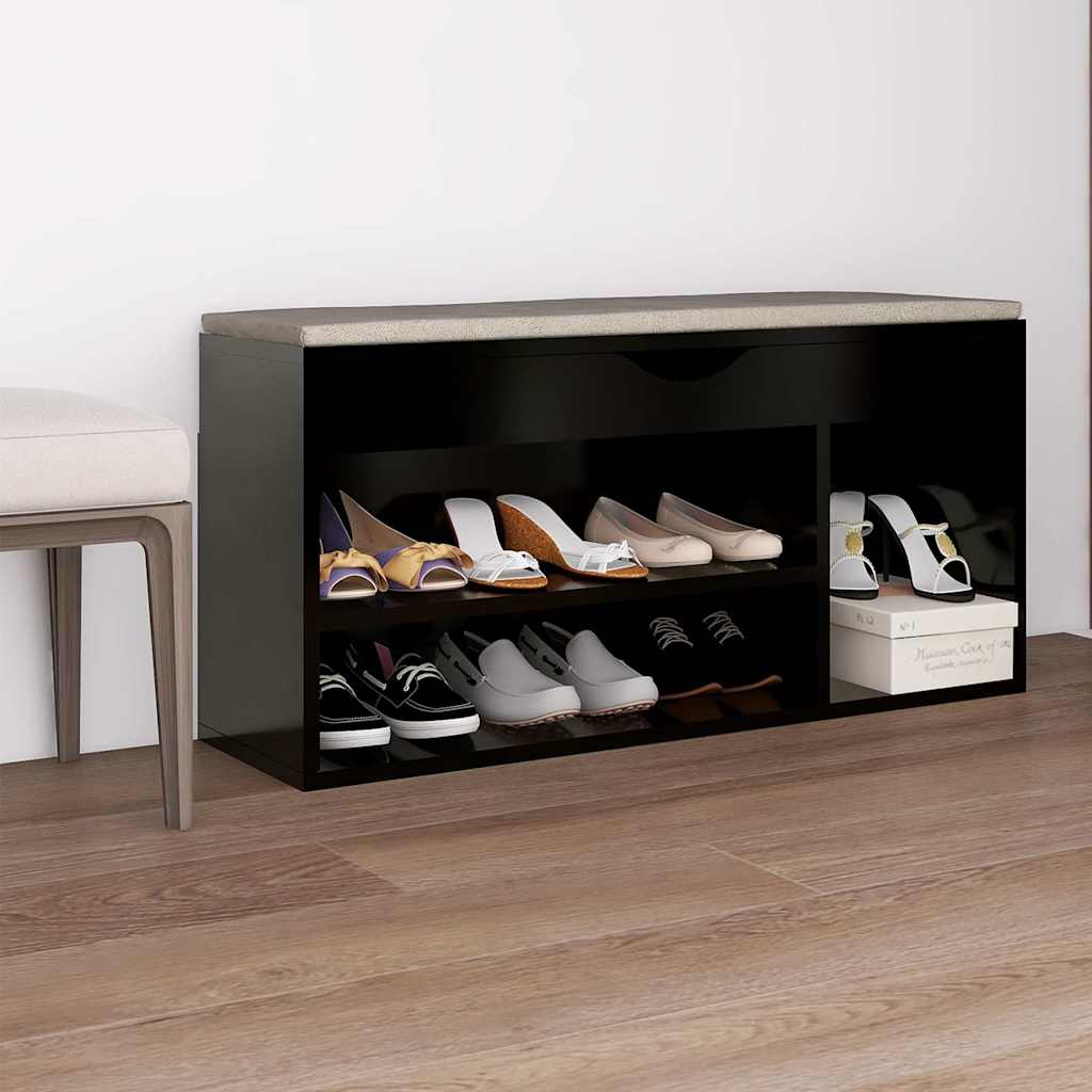 vidaXL Schoenenbank met kussen 104x30x49 cm bewerkt hout wit