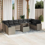 vidaXL 11-delige Loungeset met kussens poly rattan zwart