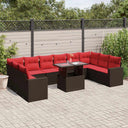 vidaXL 11-piece Garden Lounge Set with Cushions, Grey Poly Rattan