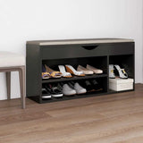 vidaXL Schoenenbank met kussen 104x30x49 cm bewerkt hout wit