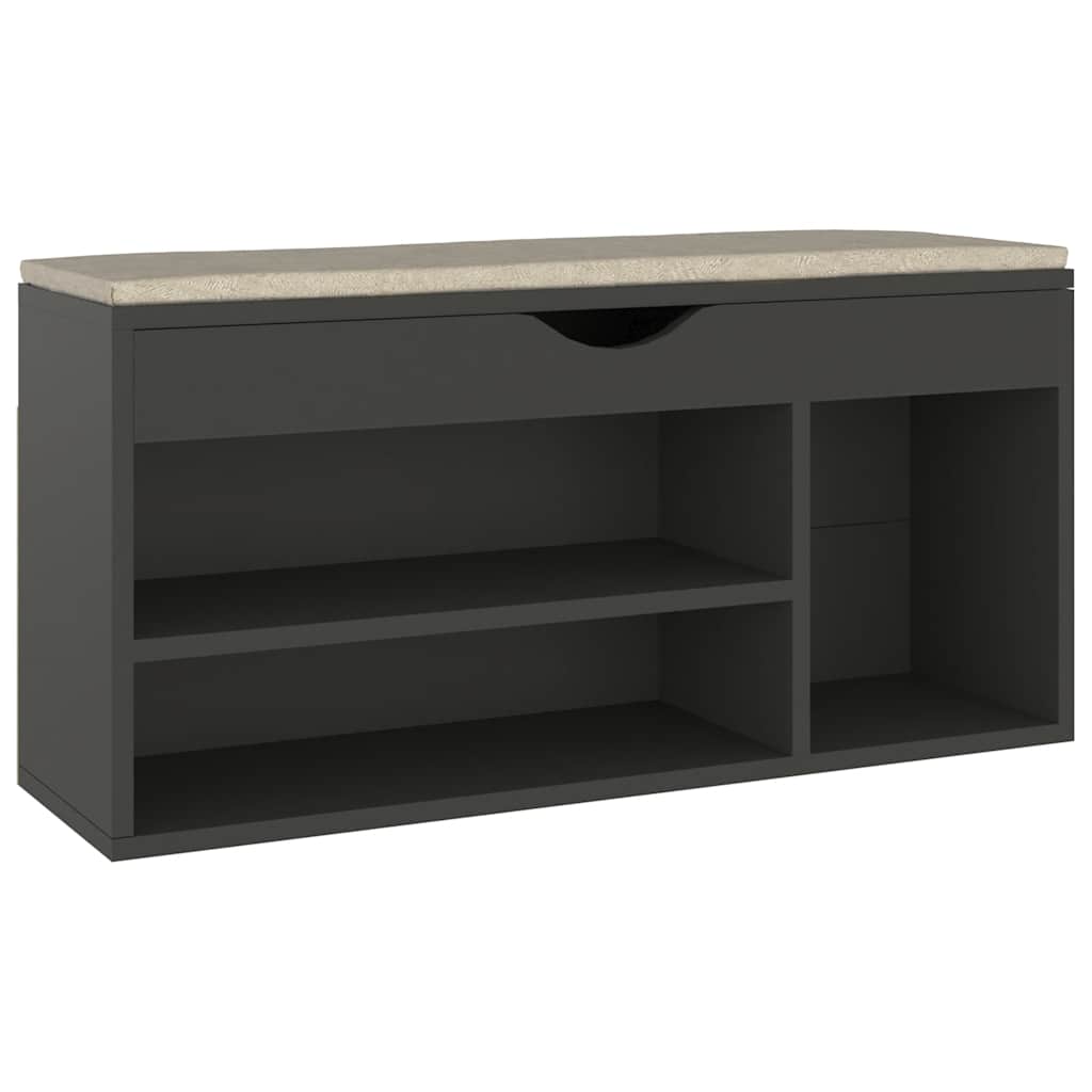 vidaXL Schoenenbank met kussen 104x30x49 cm bewerkt hout wit