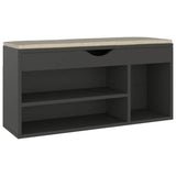 vidaXL Schoenenbank met kussen 104x30x49 cm bewerkt hout wit