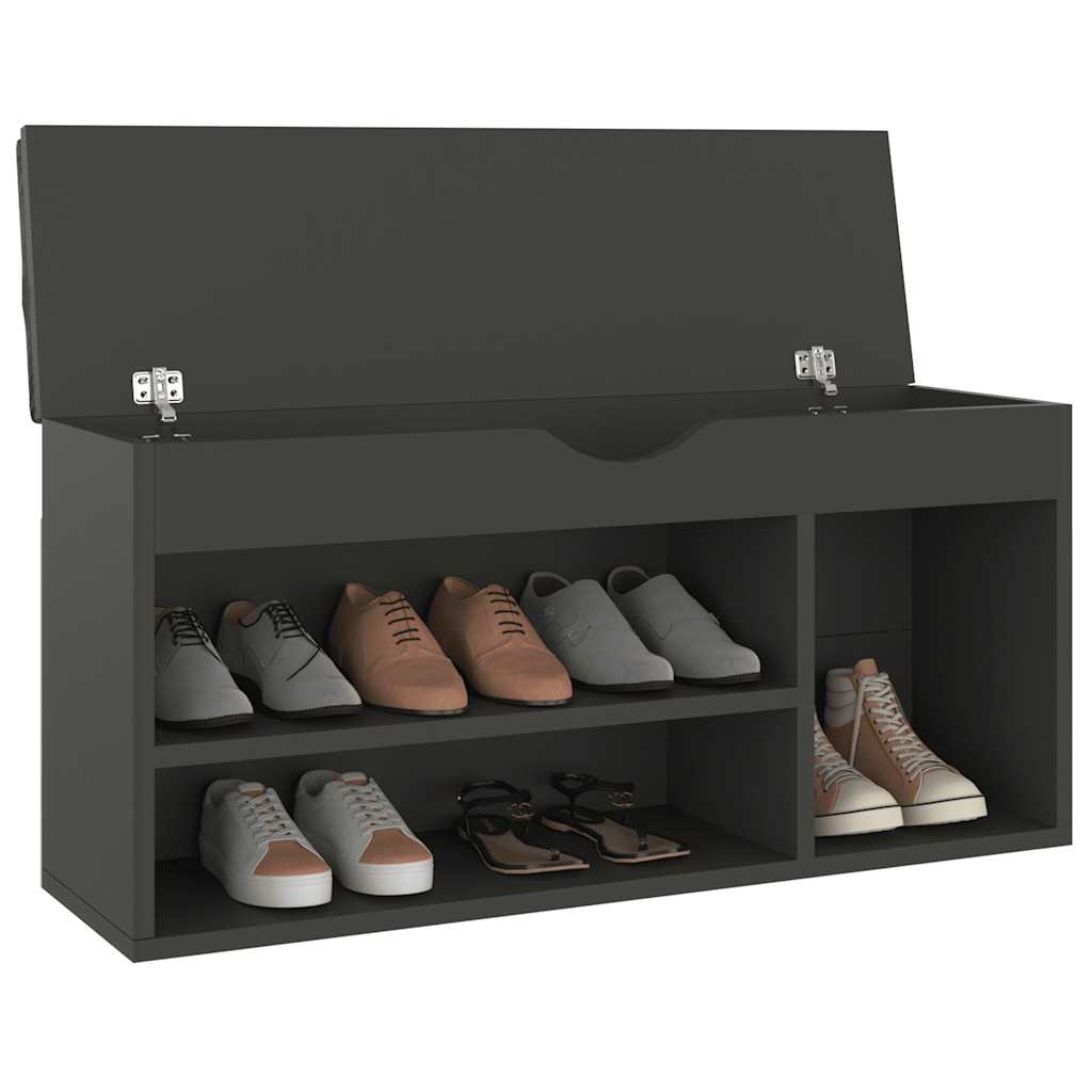 vidaXL Schoenenbank met kussen 104x30x49 cm bewerkt hout wit