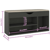vidaXL Schoenenbank met kussen 104x30x49 cm bewerkt hout wit