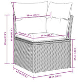 vidaXL 11-Piece Lounge Set with Cushions Poly Rattan Black