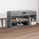 vidaXL Schoenenbank met kussen 104x30x49 cm bewerkt hout wit