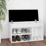 vidaXL Shoe Bench with Cushion 80x30x47 cm Engineered Wood White
