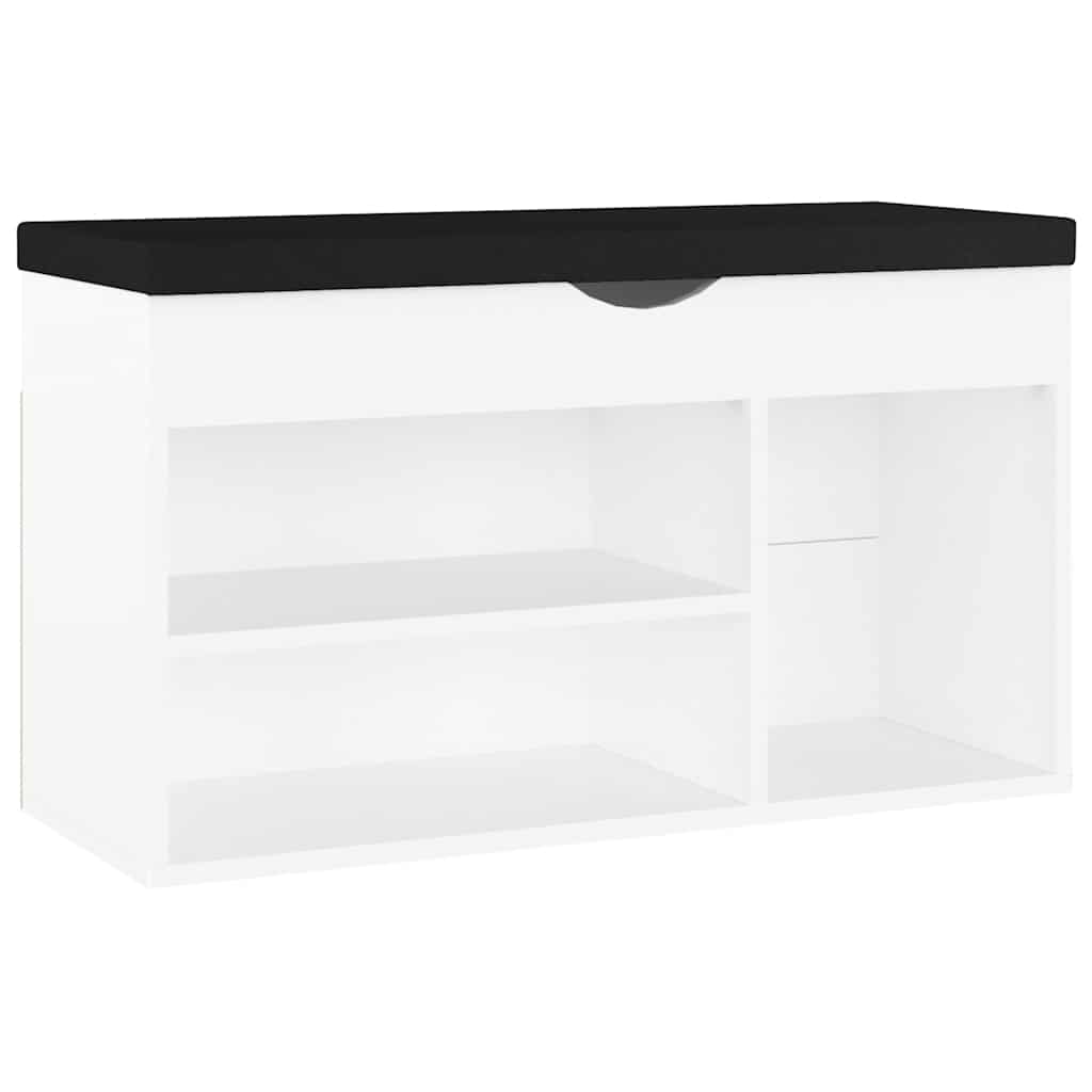 vidaXL Shoe Bench with Cushion 80x30x47 cm Engineered Wood White