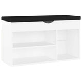 vidaXL Shoe Bench with Cushion 80x30x47 cm Engineered Wood White