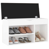 vidaXL Shoe Bench with Cushion 80x30x47 cm Engineered Wood White