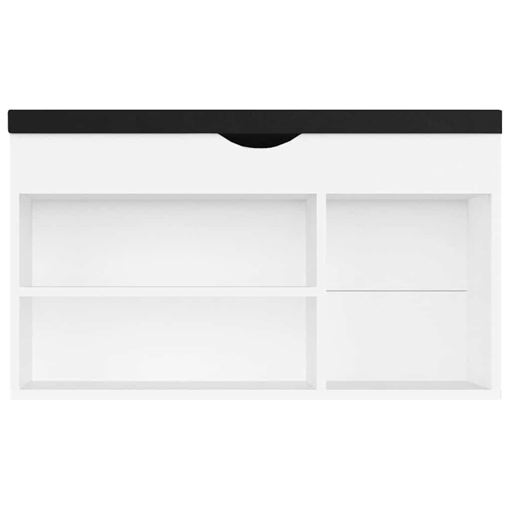 vidaXL Shoe Bench with Cushion 80x30x47 cm Engineered Wood White