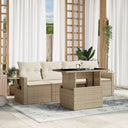 vidaXL 5-piece Lounge Set with Cushions Poly Rattan Black