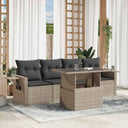 vidaXL 5-piece Lounge Set with Cushions Poly Rattan Black