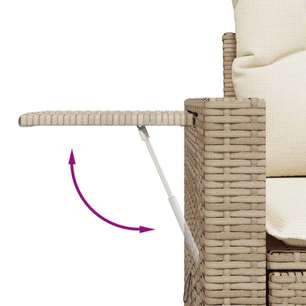 vidaXL 7-delige Loungeset met kussens poly rattan zwart