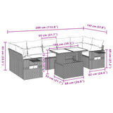 vidaXL 8-Piece Poly Rattan Lounge Set with Cushions Black