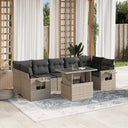 vidaXL 8-Piece Poly Rattan Lounge Set with Cushions Black