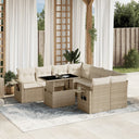 vidaXL 9-piece Poly Rattan Lounge Set with Cushions Black