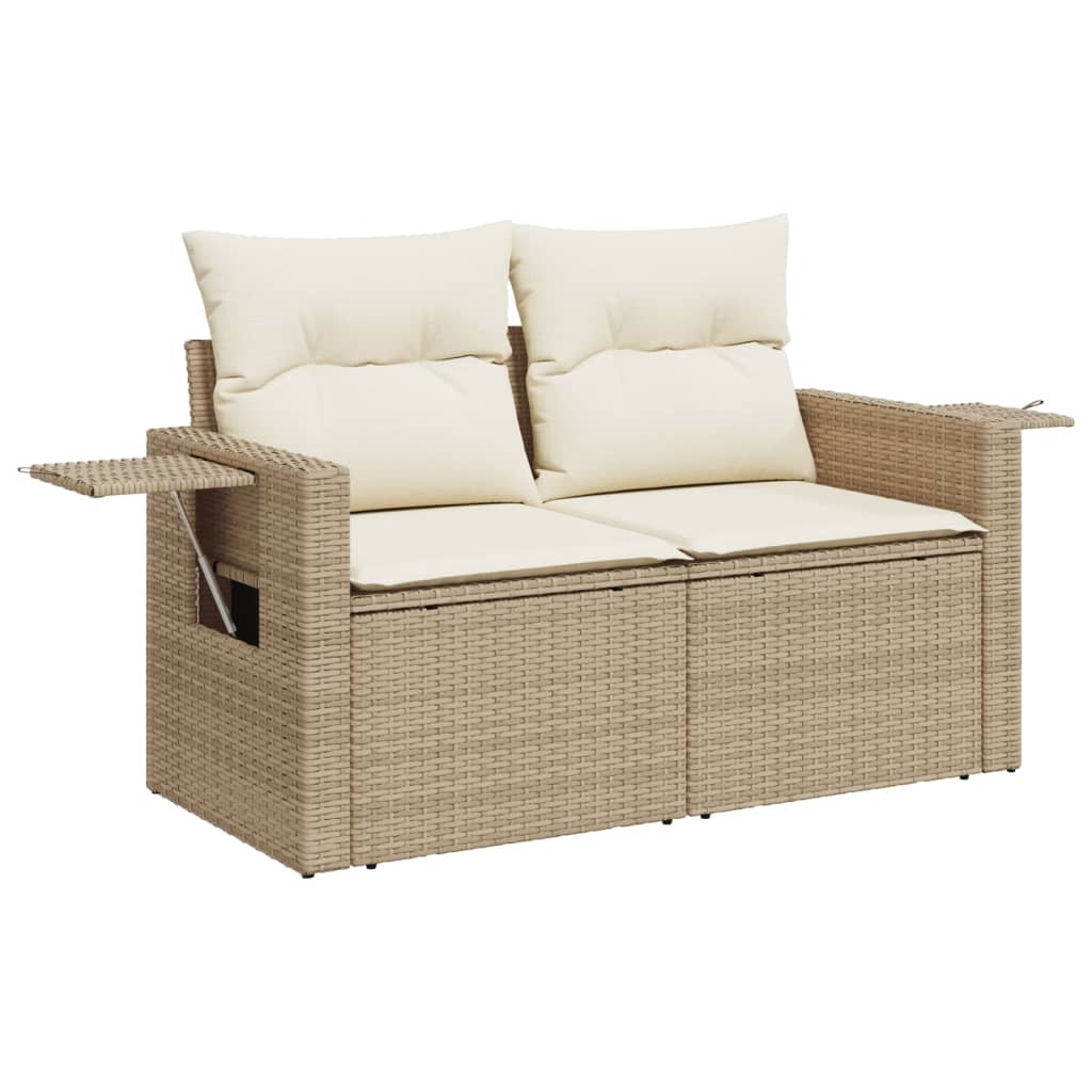 vidaXL 9-piece Poly Rattan Lounge Set with Cushions Black