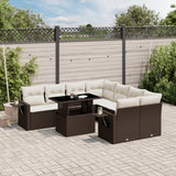 vidaXL 9-piece Poly Rattan Lounge Set with Cushions Black