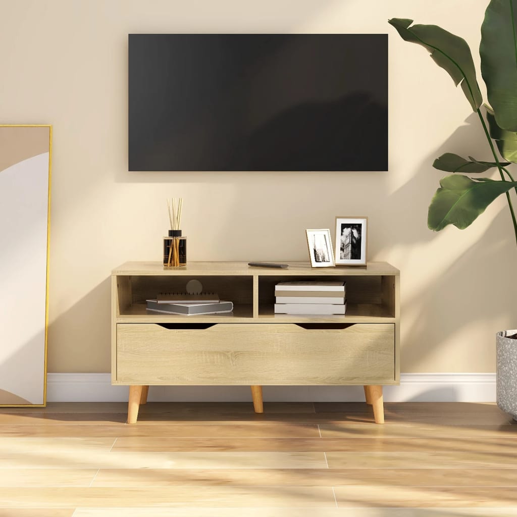 vidaXL Tv-meubel 90x40x48,5 cm bewerkt hout wit