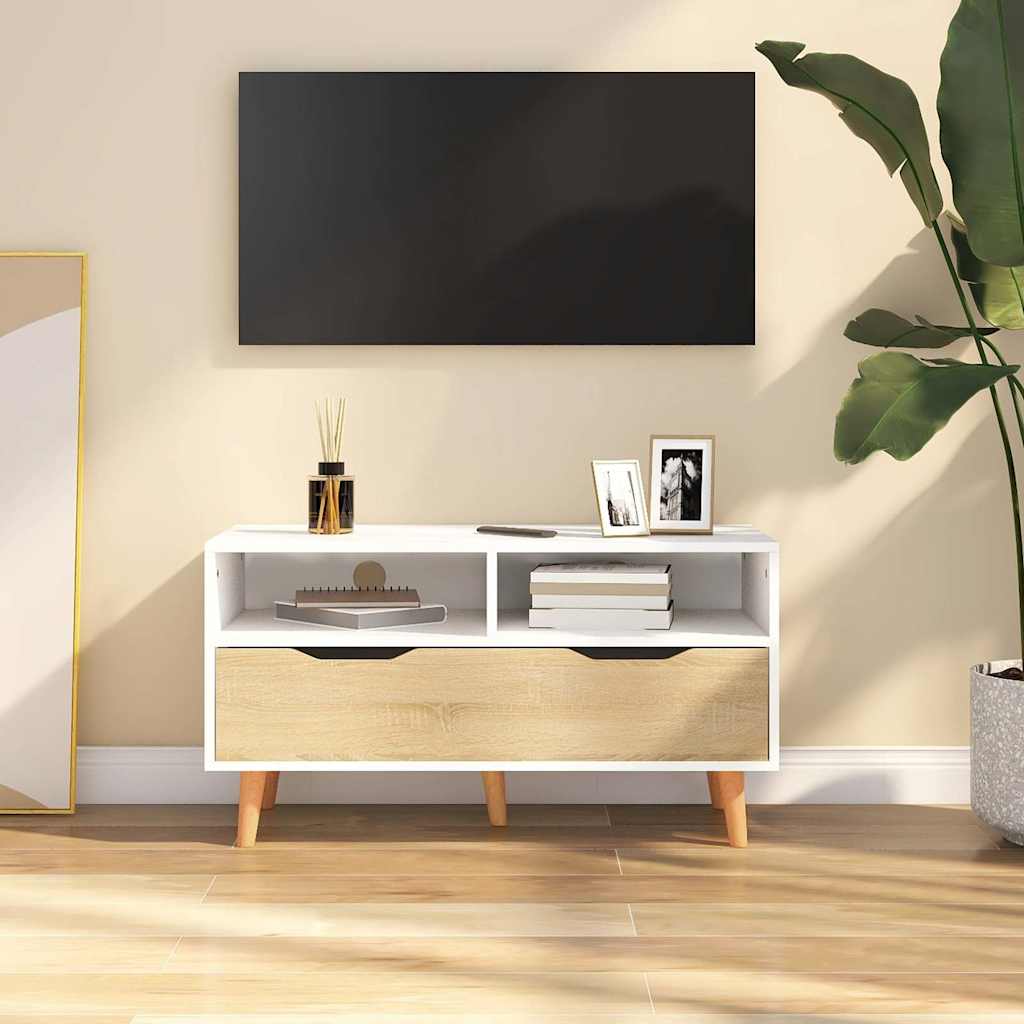 vidaXL Tv-meubel 90x40x48,5 cm bewerkt hout wit