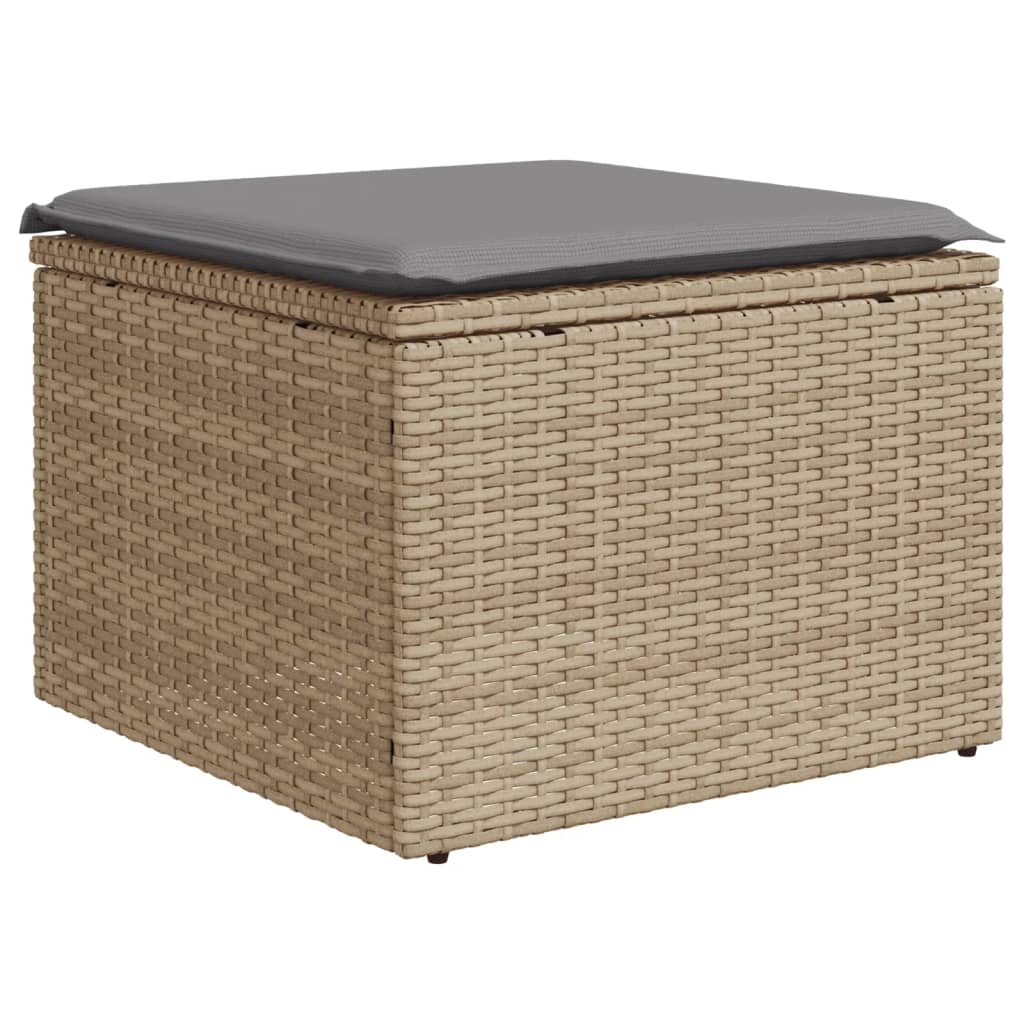 vidaXL 6-delige Loungeset met kussens poly rattan zwart