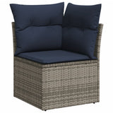 vidaXL 5-piece Garden Sofa Set with Cushions Black Poly Rattan