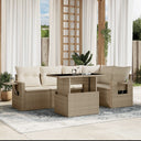 vidaXL 6-Piece Lounge Set with Cushions Poly Rattan Black