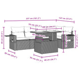 vidaXL 6-Piece Lounge Set with Cushions Poly Rattan Black