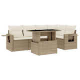 vidaXL 6-Piece Lounge Set with Cushions Poly Rattan Black