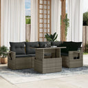 vidaXL 6-Piece Lounge Set with Cushions Poly Rattan Black