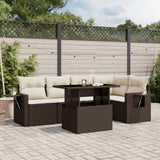 vidaXL 6-Piece Lounge Set with Cushions Poly Rattan Black