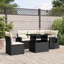 vidaXL 6-piece Lounge Set with Cushions Poly Rattan Black