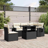 vidaXL 6-piece Lounge Set with Cushions Poly Rattan Black
