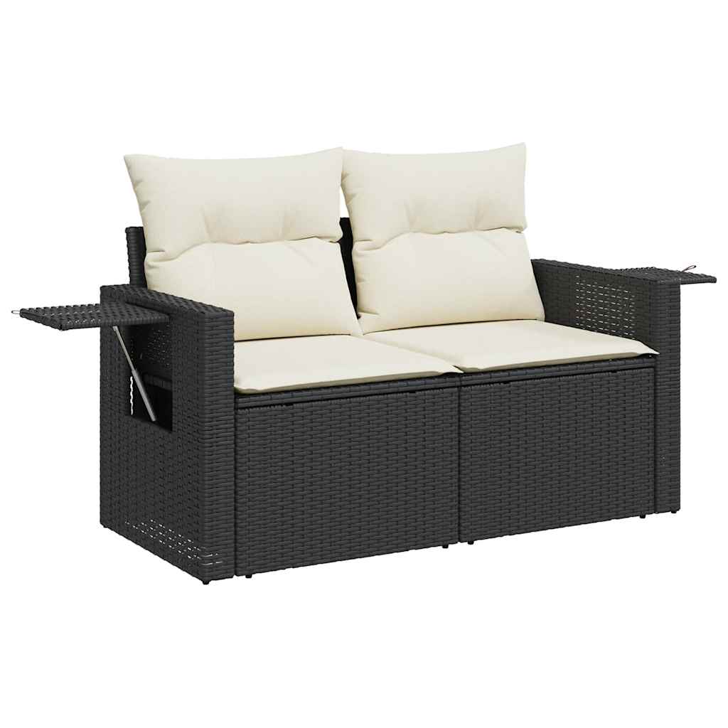 vidaXL 6-piece Lounge Set with Cushions Poly Rattan Black
