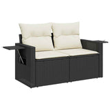 vidaXL 6-piece Lounge Set with Cushions Poly Rattan Black