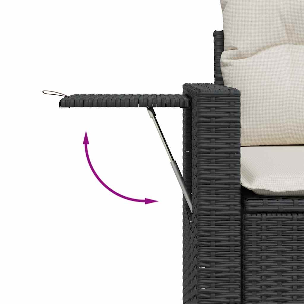 vidaXL 6-piece Lounge Set with Cushions Poly Rattan Black