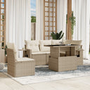 vidaXL 6-piece Lounge Set with Cushions Poly Rattan Black