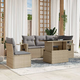 vidaXL 6-piece Lounge Set with Cushions Poly Rattan Black