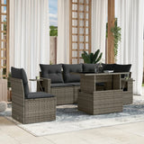 vidaXL 6-piece Lounge Set with Cushions Poly Rattan Black