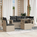 vidaXL 6-piece Lounge Set with Cushions Poly Rattan Black