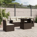 vidaXL 6-piece Lounge Set with Cushions Poly Rattan Black
